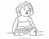 Sitting Cute Baby Coloring Page For Kids  Free Babies Printable sketch template