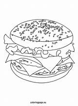 Cheeseburger Coloring Pages Sketch Page sketch template