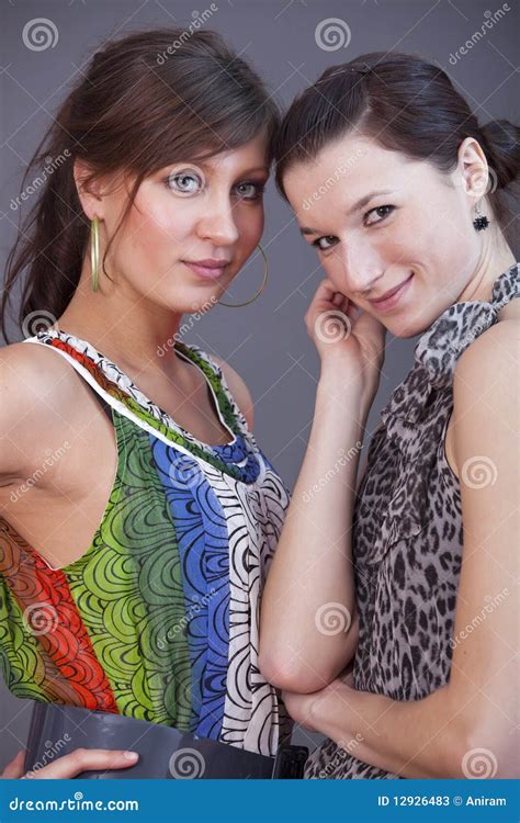 Happy female friends stock image. Image of attractive - 12926483