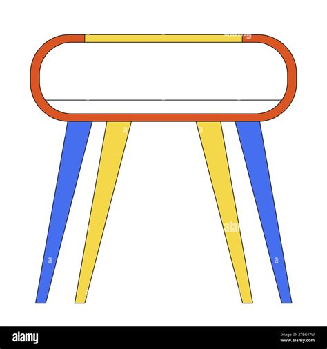 Funky coffee table 2D linear cartoon object Stock Vector Image & Art ...