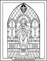 Blessed Sacrament Coloring Page Catholic First Communion  sketch template
