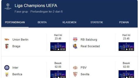 JADWAL Lengkap Liga Champions Mulai Nanti Malam, Ada MU vs Galatasaray ...