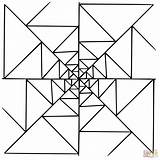 Geometric With Triangles Coloring Page  Free Printable Pages sketch template