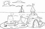 Coloring Sandcastle Pages Colouring Castle Drawing Sand Kids  sketch template