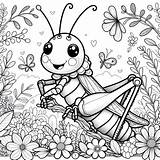 Grasshopper Coloring Page – Color My Pages sketch template