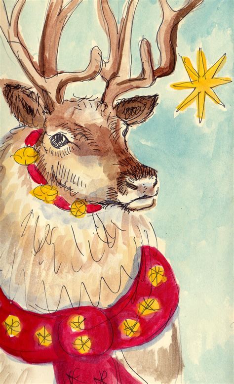 Reindeer Christmas Card Greeting Card - Etsy