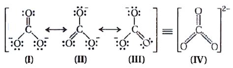 Explain the structure of CO(3)^(2-) ion in terms of resonance.