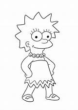 Lisa Simpson Coloring Simpsons Pages Drawing Kids Easy Para Color  sketch template