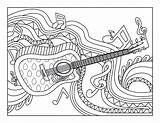 Guitar Coloring Pages For Adults 1 Printable Page Instant  sketch template