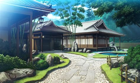 Anime 1380x820 landscape Japan | Traditional japanese house, Anime ...