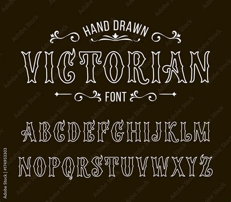 Set of Victorian style alphabet letters. Vector font type design Stock Vector | Adobe Stock