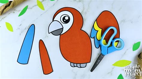 Printable Macaw Parrot Craft Template – Simple Mom Project