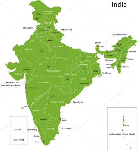 Green India map — Stock Vector #32476943