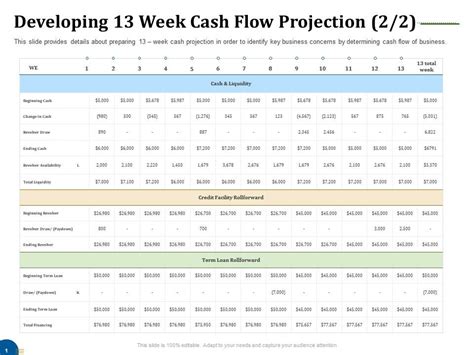 Developing 13 Week Cash Flow Projection Liquidity Business Turnaround ...