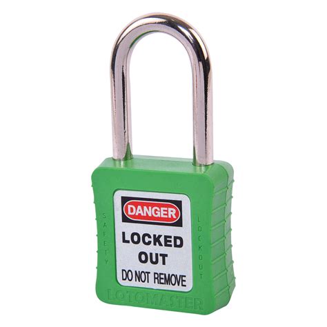 Safety Lockout Padlock 38mm Keyed Different Green - LOTOMASTER