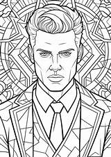 Premium Vector  Men Adult coloring Book 9 sketch template