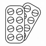Premium Vector  Round tablets In A Blister For coloring sketch template