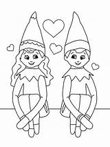 Elf On The Shelf Couple coloring Page  Download Print Or Color Online sketch template