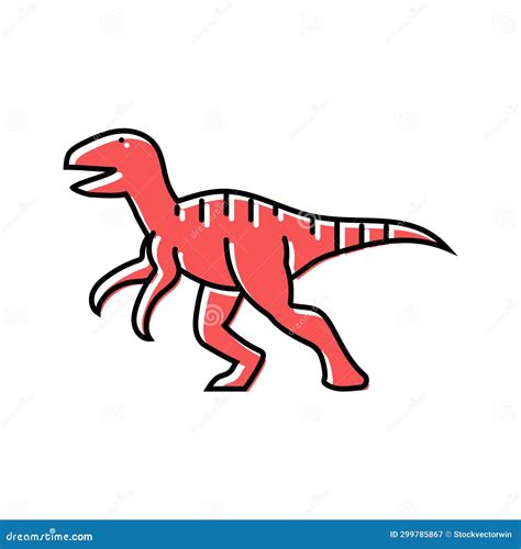 Deinonychus Dinosaur Footprint Vector. Paleontology, History Vintage. Paleontology Dinosaur ...