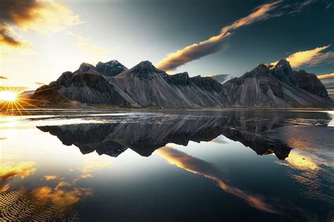 mountains, Clouds, Lake, Reflection, Sun, Sky Wallpapers HD / Desktop ...