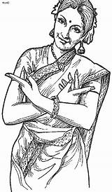 Folk Dances Of India Coloring Pages Bharatanatyam Dance Teacher  sketch template