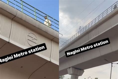 WATCH: Man Casually Walks Along Delhi Metro Track as Crowd Screams From ...