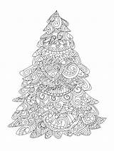Free Christmas Tree coloring Pages For Adults sketch template