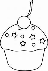 Cupcake Strawberry Sprinkles Cherry Coloring Page  Wecoloringpagecom sketch template