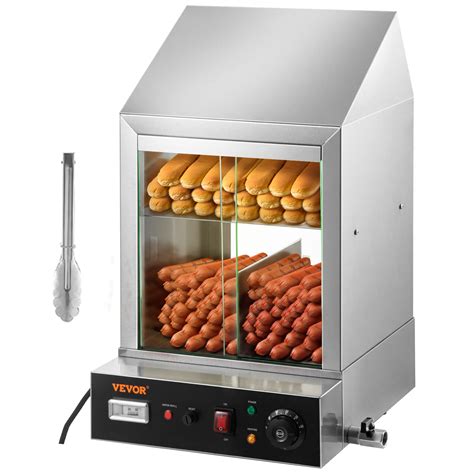 Buy VEVOR Hot Dog Machine, 36 L, 2-Tier Hot Dog Steamer for 200 Hotdogs & 42 Buns, 1200W ...