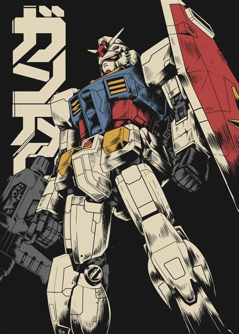 'RX 78 2 Gundam' Poster by Wahyudi Artwork | Displate in 2021 | Tipografi jepang, Ilustrasi ...