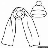 Snow Hat And Scarf Coloring Page sketch template