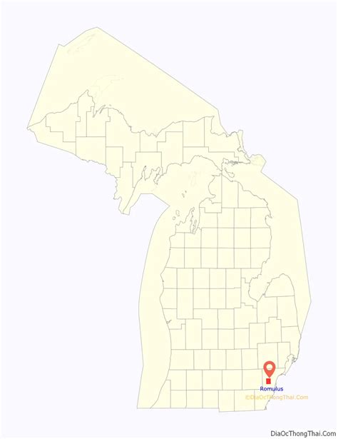 Map of Romulus city, Michigan - Thong Thai Real