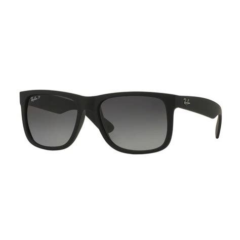 Shop Ray-Ban Justin RB4165 Unisex Black Frame Polarized Grey Gradient Lens Sunglasses - Free ...