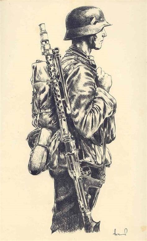 German Soldier Ww2 Drawing