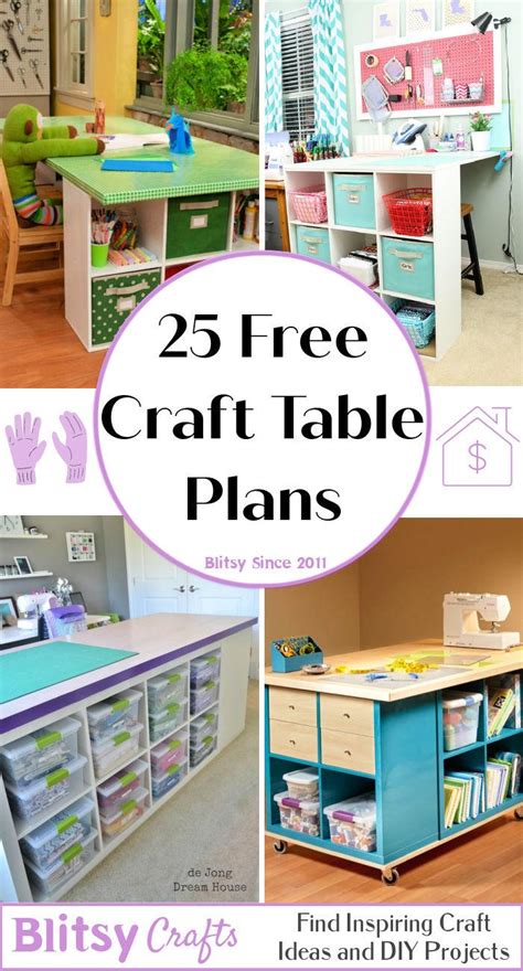 25 DIY Craft Table Ideas with Storage and Easy To Build - Blitsy