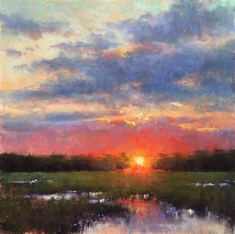 Jacob Aguiar A 24x24 pastel on uart 400 grit based off a 6x6 color study. Love summer sunsets in ...