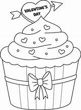 Valentines Day Cupcake Isolated Coloring Page 13801548 Vector Art At  sketch template