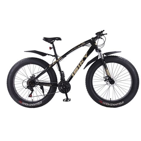 26" 21 Speed 4.0 Fat Tire Mountain Bike Snow Bicycle Grass Sand Fatbike Black | eBay