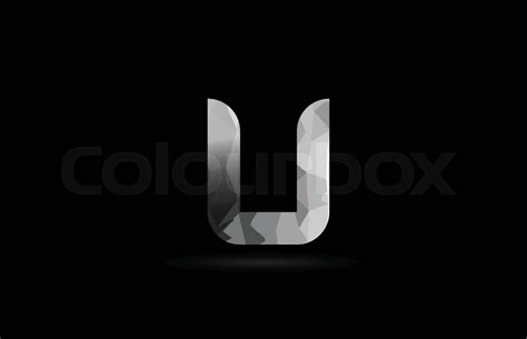 black and white alphabet letter u logo icon design | Stock vector ...