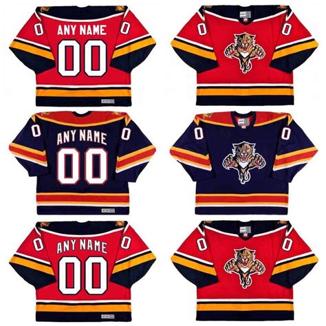 2020 Florida Panthers Jersey Customized With Any Name & Number Hockey ...