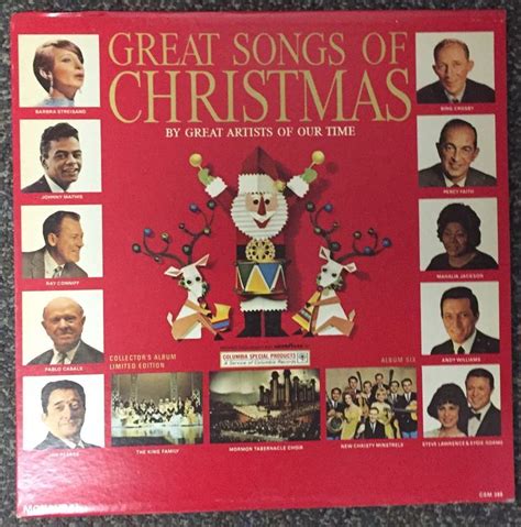 an album cover for the great songs of christmas, with pictures of santa ...