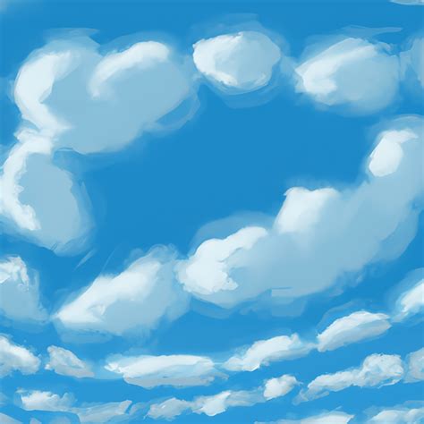 Blue Sky Clouds Painting · Creative Fabrica