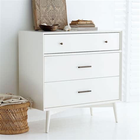 Mid-Century 3-Drawer Dresser - White | west elm Australia