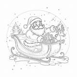 Santas Sleigh Coloring Page  Pages Mimi Panda sketch template