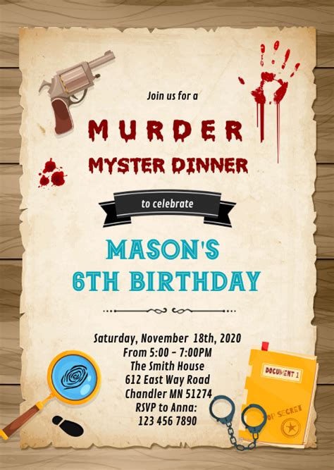 Copy of Murder Mystery Dinner Invitation | PosterMyWall