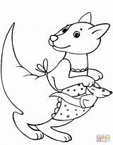 Kangaroo Mother And Baby coloring Page  Free Printable Coloring Pages sketch template