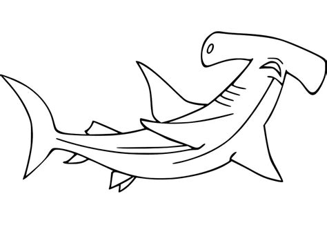 Funny Hammerhead Shark Coloring Page - Free Printable Coloring Pages for Kids