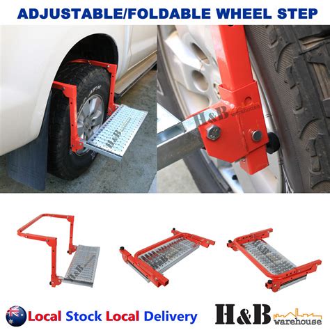 Wheel Step Tire Tyre Step Ladder Adjustable Foldable Tire Protection Van 4WD | eBay