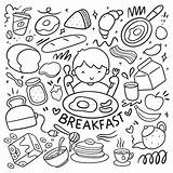 Premium Vector  Set Of Cute breakfast food doodles Clip Art sketch template