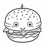 Hamburger Coloring Page sketch template